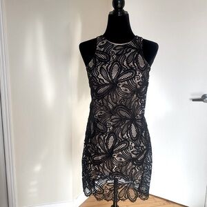 BABATON ARITZIA Brand Both& Tan lace sleeveless short cocktail dress. Size 2